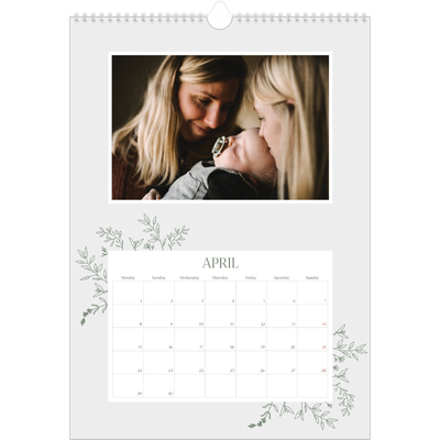 A3 photo calendars — Hand drawn flowers [April]