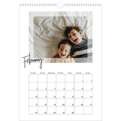 A3 photo calendars — Clear frame [February]