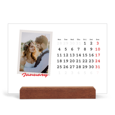 Easel Desk Calendar Landscape  — Signed in crimson [January]