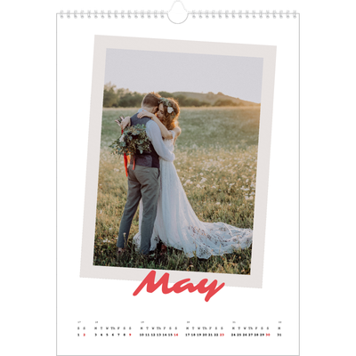 A3 photo calendars — Signed in crimson [May]