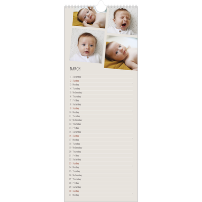 Slim Calendar  — Memories in motion [March]