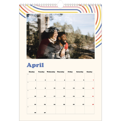 A3 photo calendars — Retro stripes [April]