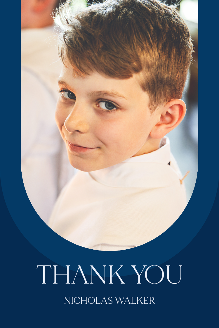 Thank you cards — Free-flowing - indigo