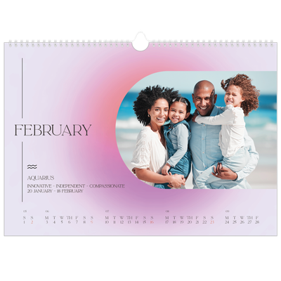 A3 Photo Calendar — Astrology gradients [February]
