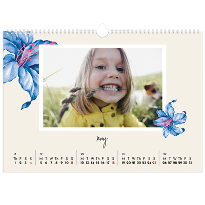 A3 Photo Calendar — Painted flowers [cover]