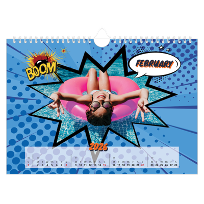 A4 Landscape Photo Calendar — Comic book [February]