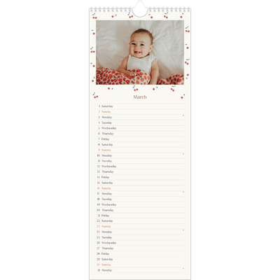 Slim Calendar  — Cherry bliss [March]
