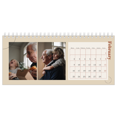 Desk calendars — Asymmetrical text [February]