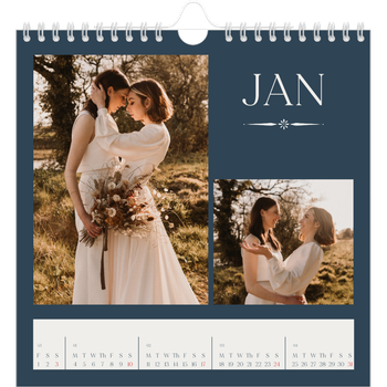Square Photo Calendar — Slate and serifs