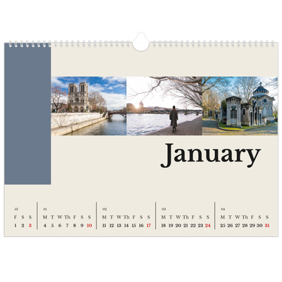 A3 Photo Calendar — Sights of the world [January]