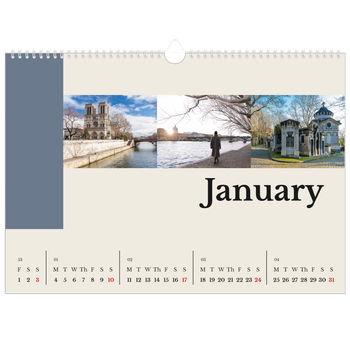 A3 Landscape Photo Calendar — Sights of the world