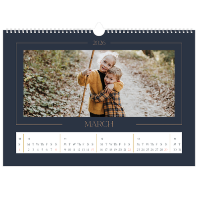 A3 Photo Calendar — Prussian blue [March]