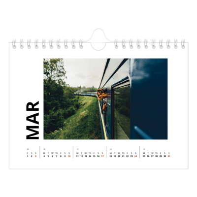 A5 Landscape Photo Calendar — Big date [March]