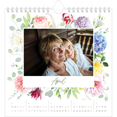 Square calendars  — Traditional flowers [April]