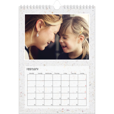 A4 Photo Calendar — Marble backgrounds [February]