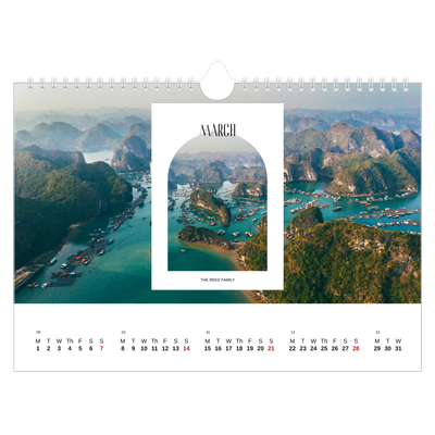 A4 Landscape Photo Calendar — The open arch [March]