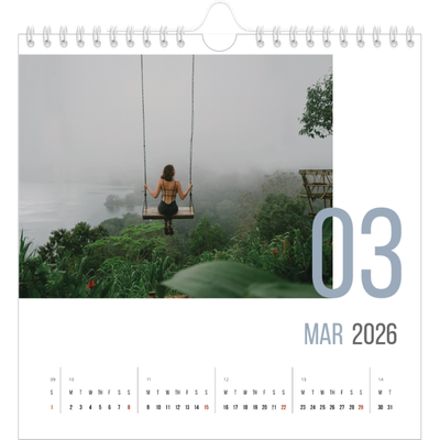 Square calendars  — Number months [March]