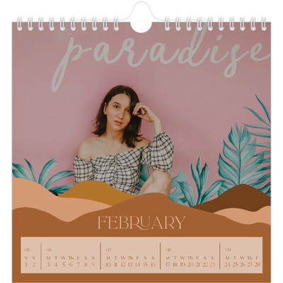 Square calendars  — Neutral mountains [February]