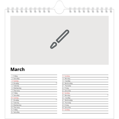 Square calendars  — Design your own product [March]