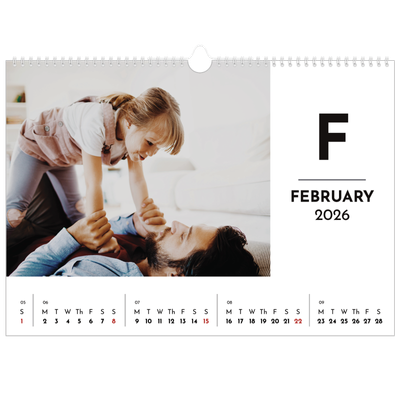 A3 Photo Calendar — Letter spotlight [February]