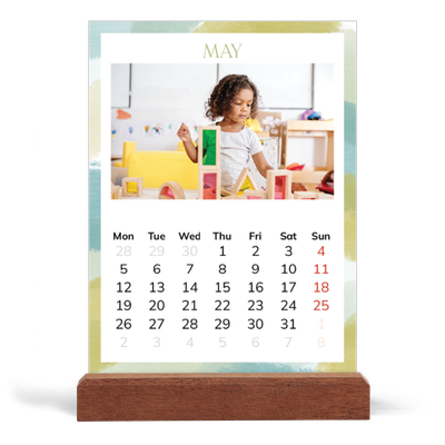 Easel Desk Calendar Portrait  — Paintbrush effect [cover]
