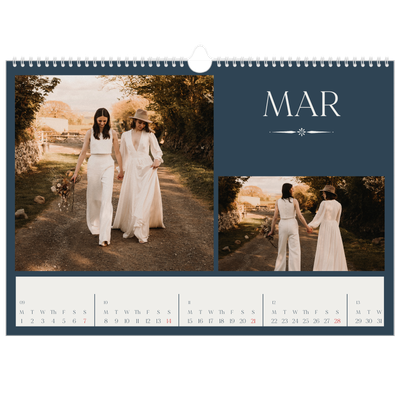 A3 Photo Calendar — Slate and serifs [March]