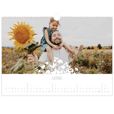 A3 Photo Calendar — Flower motif [April]