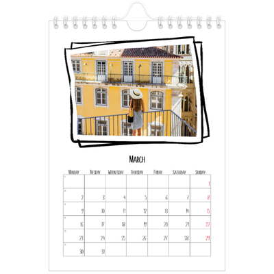 A5 Photo Calendar — Scrapbook snapshots [March]