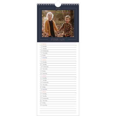 Slim Calendar  — Prussian blue [February]