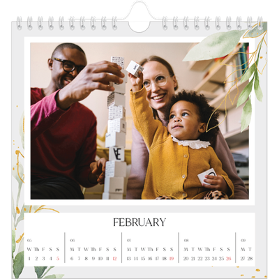 Square calendars  — Floral splash [February]