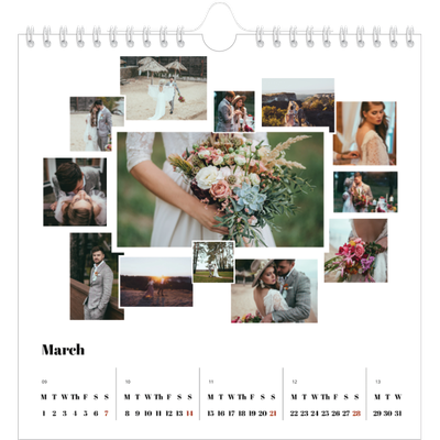 Square calendars  — Collage shapes [March]