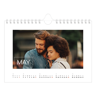 A5 Landscape Photo Calendar — Date box overlay [cover]