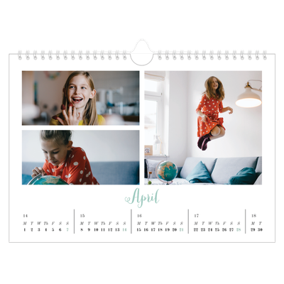 A4 Landscape Photo Calendar — Hello world [April]