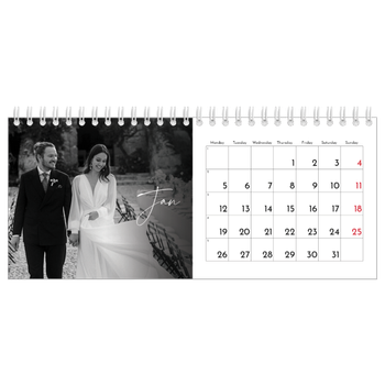 Desk Photo Calendar — Elegant script