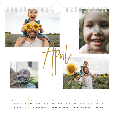 Square calendars  — Gold marker pen [April]