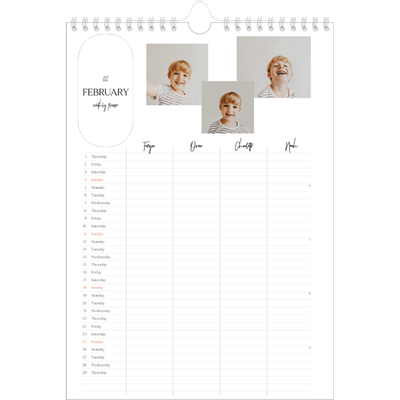 A4 Family Planner — Making plans Planner - Family of 4 [February]