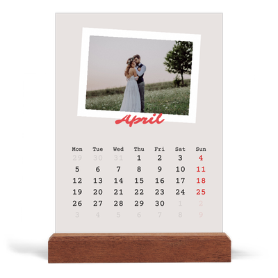 Easel Desk Calendar Portrait  — Signed in crimson [April]