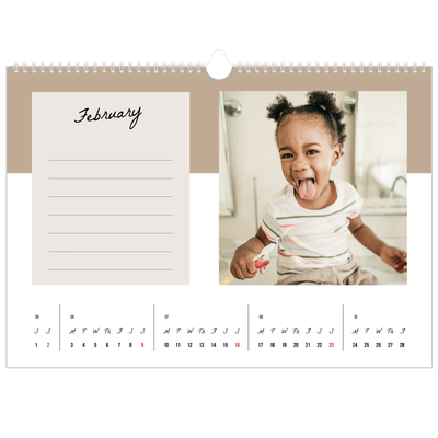 A3 Photo Calendar — List Calendar [February]