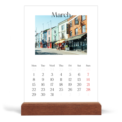 Easel Desk Calendar Portrait  — My travelogue [March]