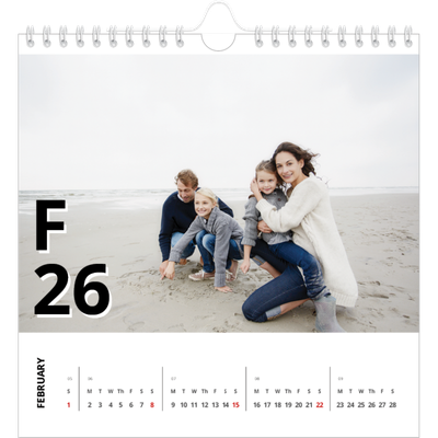 Square calendars  — Letter style [February]