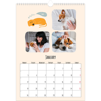 A3 Photo Calendar — Dog paws and doodles