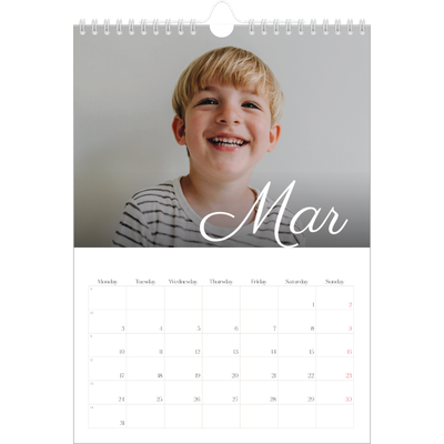 A4 Photo Calendar — Handwritten month [March]