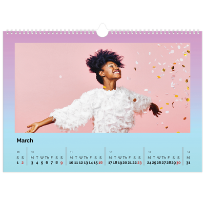 A3 Photo Calendar — Pastel shades [March]