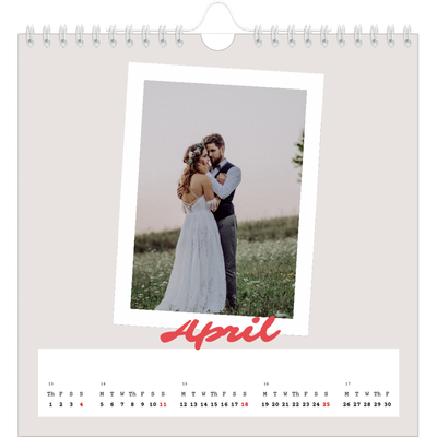 Square calendars  — Signed in crimson [April]
