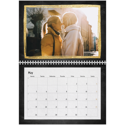 A4 Double Photo Calendar — Glitter frames [cover]
