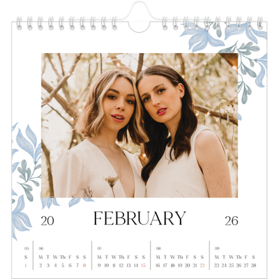 Square calendars  — Elegant floral [February]