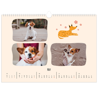A3 Photo Calendar — Dog paws and doodles [cover]