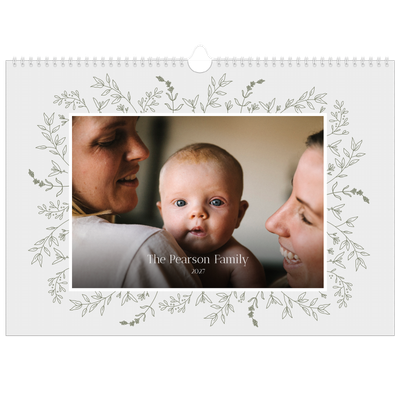 A3 Photo Calendar — Hand drawn flowers [cover]