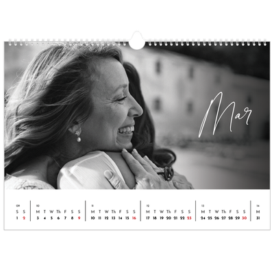 A3 Photo Calendar — Elegant script [March]