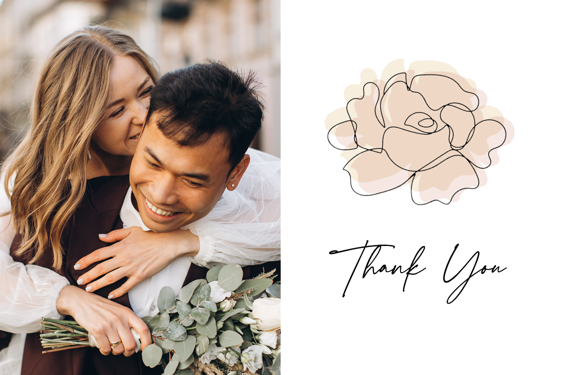 Thank you cards — Delicate flower lines